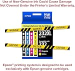 EPSON 232 Encre Claria Haute Capacité Noir & Cartouche de couleur standard Combo Pack (T232XL-BCS) Travaille avec la main-d'œuvre WF-2930, 2950 et d ' expression XP-4200, 4205