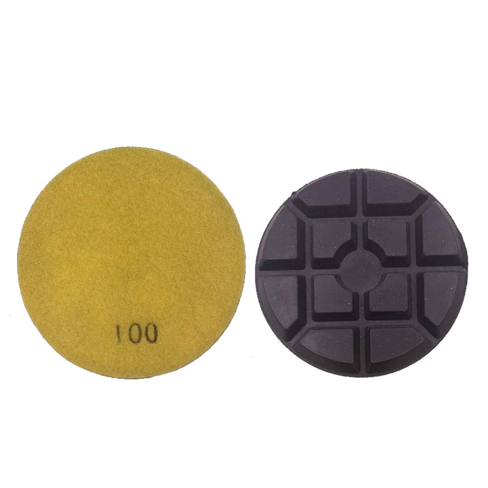 Generic 1PC 100mm 4-inch Thickened Refurbishing Disc Wet Sang Polishing Polisher Pad Floor Rvation Solidification Disc Diamond Resin Powder Polishing Pad for Cement Marble Concrete Floor 100 Grits/-image-16