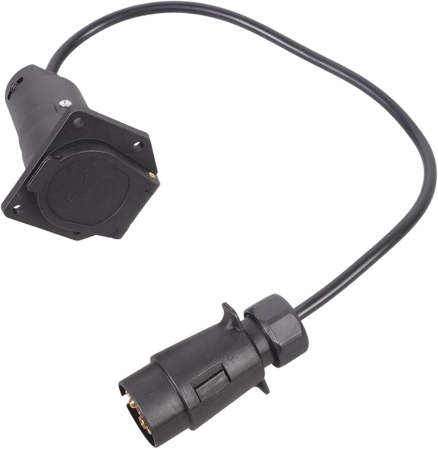 Rulbelok Quick Connection Trailer Wiring Converter 5 and 7 Pin Double Head 60cm Cable Suitable for International Vehicle Linkage Double Head Trailer Converter