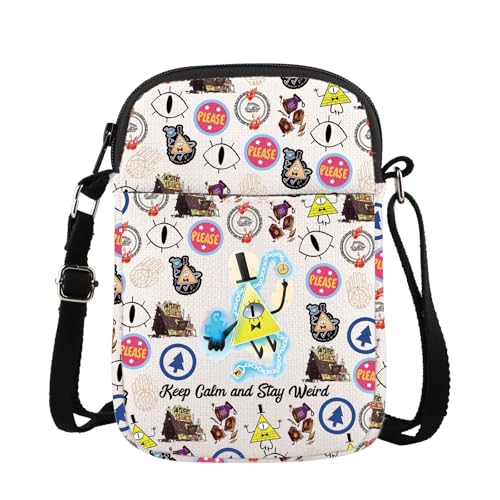 CMNIM Cartoon Inspired Crossbody Bag Cartoon Merch Bill Fans Gift Keep Calm and Stay Weird Crossbody Purse