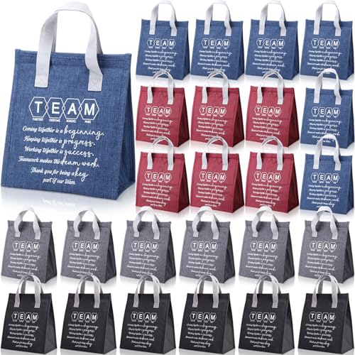 Tallew 24 Pack Team Appreciation Gifts Lunch Bags Bulk Staff Insulated Reusable Lunch Bags Thank You Gifts Bulk Nurse Gift for Corporate Employee Office Work Teachers Volunteers Travel