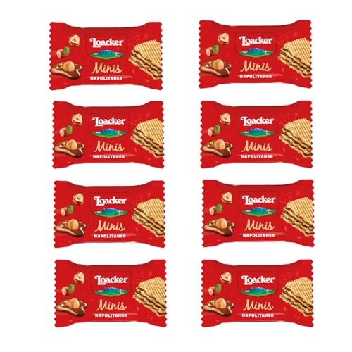 Image of Loacker Minis Napolitaner Hazelnut Wafer Cookies 10G (Pack of 8) with Tin