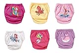 OZYOL Trainerhosen für Tröpfchentraining 6er Pack - Wiederverwendbare Kleinkinder Windelhosen Lernwindeln Trainerwindeln Baby Unterwäsche zum Sauberwerden Toilettentraining (Meer Mädchen, 90)