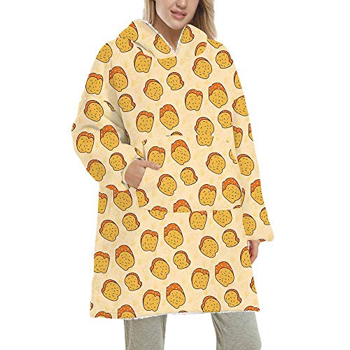 Oduo Oversize Hoodie con Felpa, Usable Bolsillo Bata Manta Sudadera con Capuch...