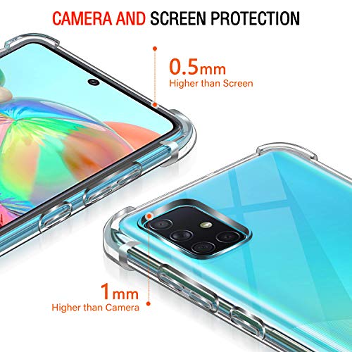 Image of Lustree Back Cover Transparent Case Compatible with Samsung Galaxy A71 | Clear + TPU Case with 4 Corner Air Cushion Protection & Camera Protection | Slim& Stylus Cover