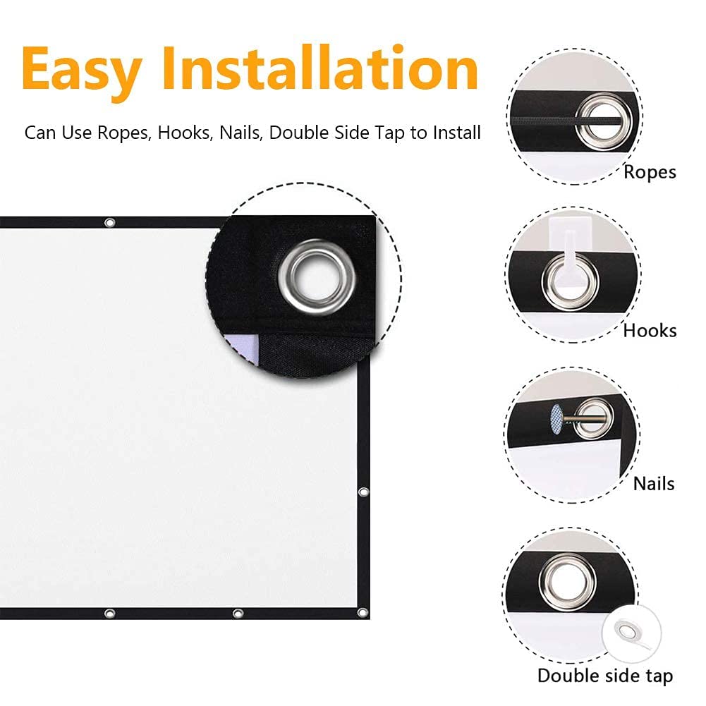 Écran Projecteur Portable Eboxer 84 Pouces 16:9 - HD 4K - Tissu Polyester Sans Plis - Pour Home Cinéma