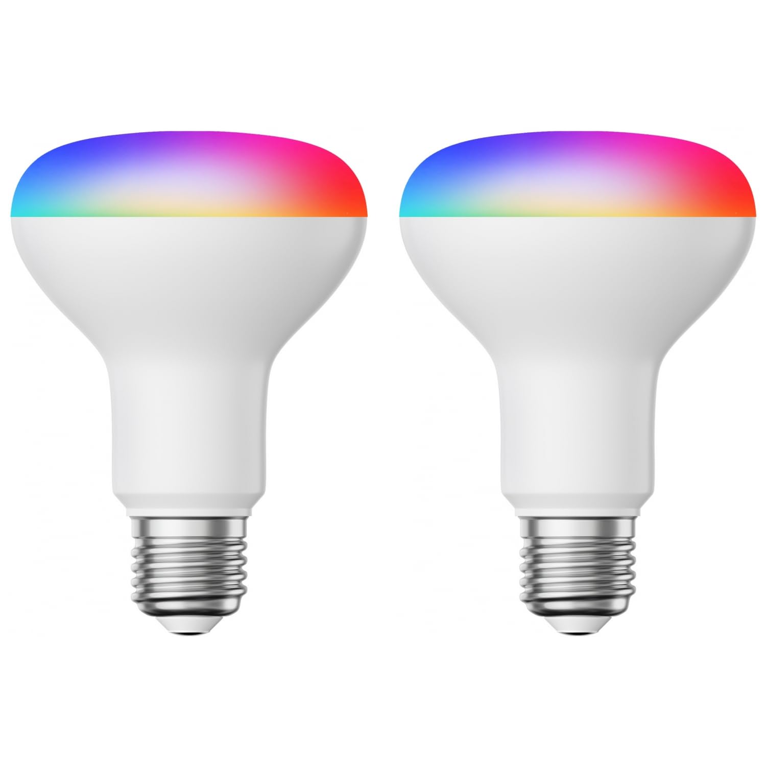 ledscom.de 2x E27 LED RGB ampoules, R80, blanc chaud - blanc froid (2700-6300 K), 9,9 W, 950lm, Smart Home, WLAN, Alexa, mate