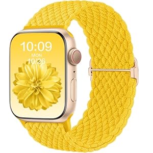 CeMiKa Geflochtenes Armband Kompatibel mit Apple Watch Armband 41mm 40mm 38mm 42mm Damen Herren, Stoff Elastisches Solo Loop Nylon Band für iWatch Series 11 10 9 8 7 6 5 4 SE Ultra 3 2 1, elb