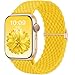 CeMiKa Geflochtenes Armband Kompatibel mit Apple Watch Armband 41mm 40mm 38mm 42mm Damen Herren, Stoff Elastisches Solo Loop Nylon Band für iWatch Series 11 10 9 8 7 6 5 4 SE Ultra 3 2 1,Gelb