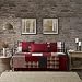 5 Piece Red Black Plaid Daybed Cover Set, Geometric Square Rugby Stripe Checkered Cabin Lodge Theme Checked Pattern Day Bed Bedskirt Pillows, Polyester