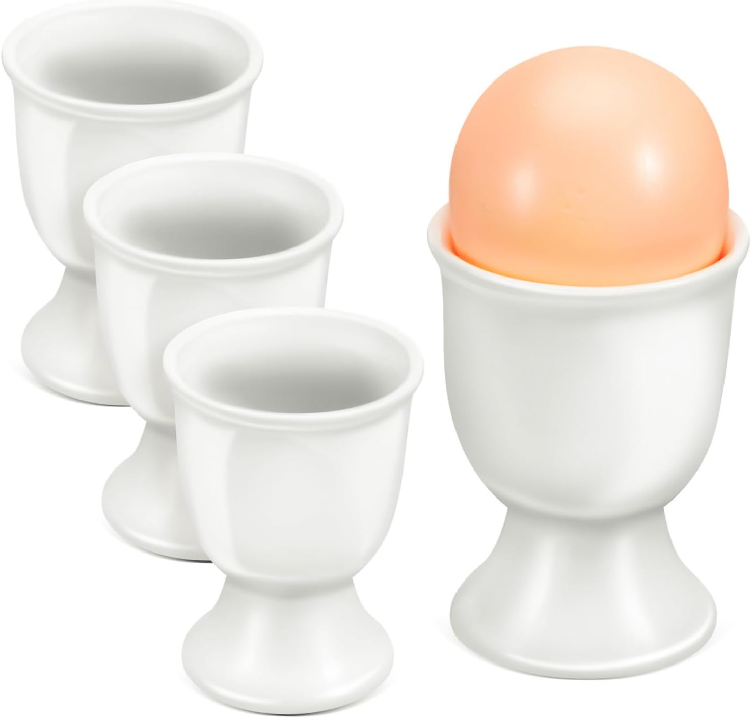 4pcs Egg Cup Breakfast Soft Touch Ceramic Egg Holders Boiled Stand for Modern Kitchen