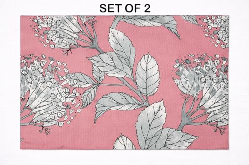Image of 300 TC Microfiber XXL Soft Cotton Super King Size Bedsheet for Double Bed, King Size 108 Inches X 108 Inches,274 X 274 cm with 2 Large Size Pillow Covers - (Pink Flower)