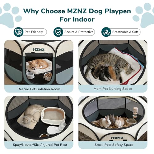 image for MZNZ Dog Cat Playpen, Portable Puppy Pet Crate Indoor for Small Dogs C