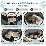 Dog Cat Playpen, Portable Small Animal Playpen Crate Indoor for Dogs Cats Rabbits, Foldable Guinea Pigs Bunny Cage Enclosure for Outdoor, Pop Up Dogs Cats Tent Kennel with Carrying Case, Grey - Image 3
