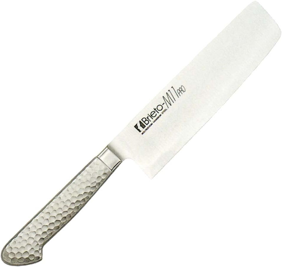 Kataoka Seisakusho Brieto-M11pro M1116 Nakiri Knife, Silver, 6.3 inches (160 mm), Made in Japan