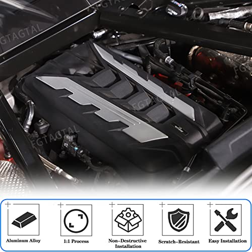 Decoración de compartimento de motor Corvette C8 con molduras de paneles de aluminio 6
