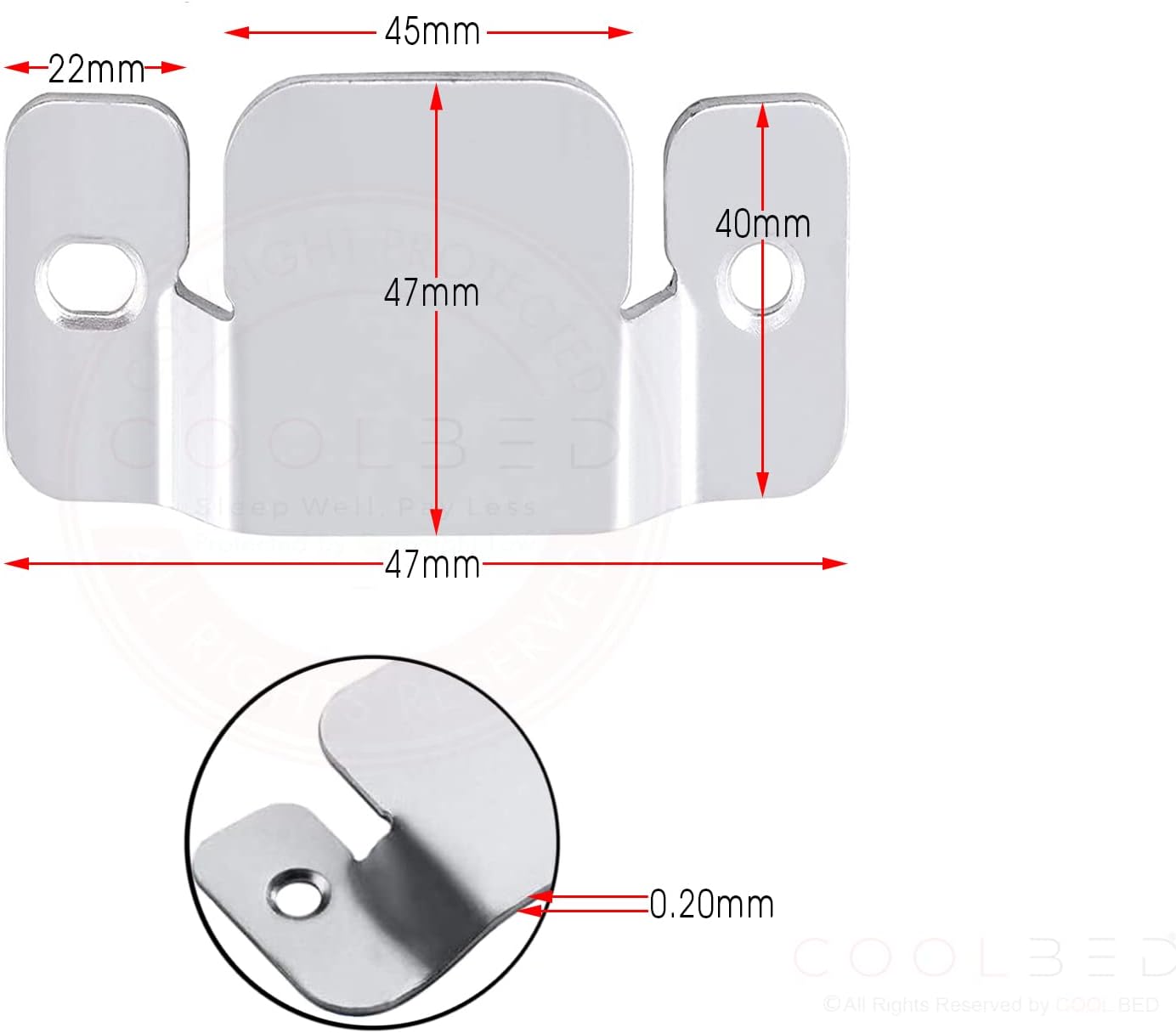 Buy 6 x FLUSH CONCEALED MOUNT BRACKET, HEAVY DUTY INTERLOCKING HANG