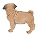 Realistic Life Size Pug Statue Detailed Sculpture Glass Eyes Hand Painted Resin 13 inch Figurine Home Decor Amazing Likeness