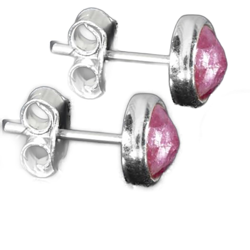 Rubellit Turmalin rose pink Edelstein Ohrringe Ohrstecker 925er Echtsilber