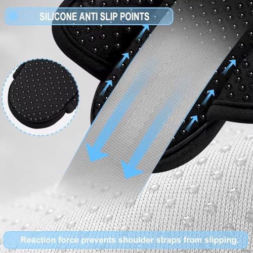 ZINZ 2-Pack Universal Shoulder Pad with Ultra Thick Cushion for Bag Luggage Bag Crossbody, Plus Long & Anti-Slip & Breathable,Black3