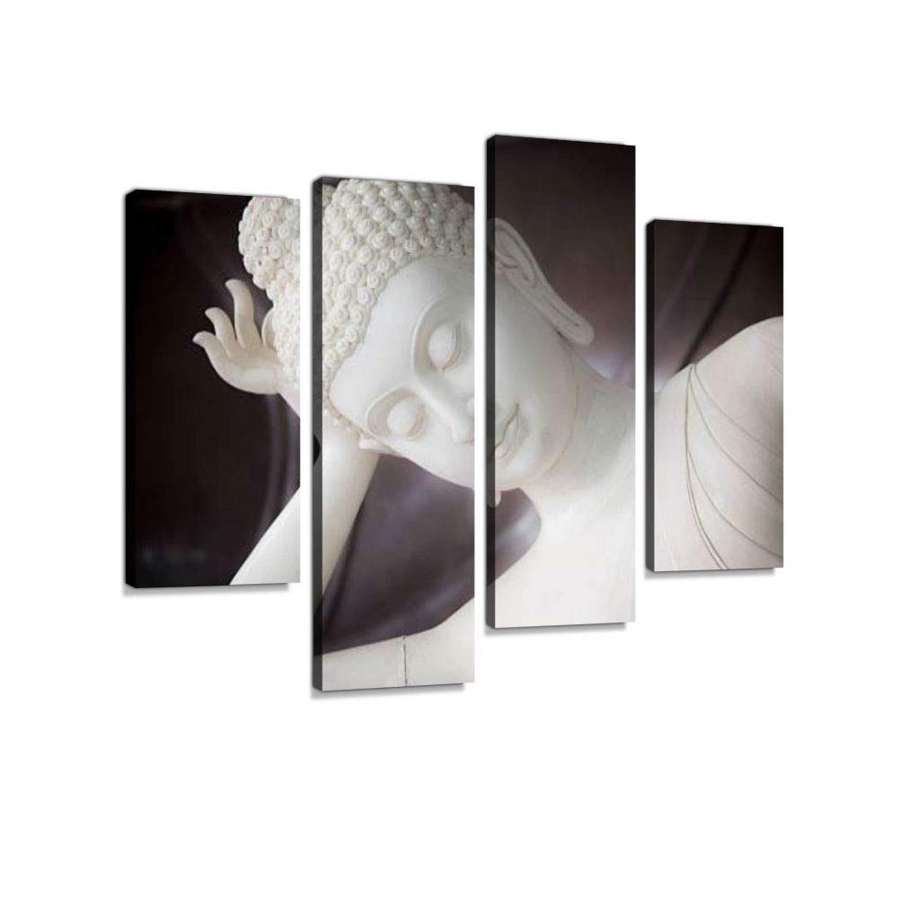 Buddha Statue Canvas Wall Art Hanging Paintings Modern Artwork Abstract Picture Prints Home Decoration Gift Unique Designed Framed 4 Panel