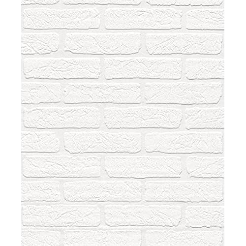 Rasch Tapete 150100 - Vliestapete mit Stein-Optik zum Überstreichen aus der Kollektion Wallton - 10,05m x 0,53m (LxB)