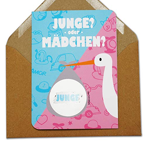 Rubbelkarte Geschlecht Baby"Storch mit Säckchen" Cover