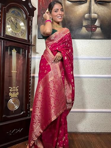 Image of Yashika Women's Art Silk Saree with Blouse Piece for Traditional Ethnic Wear Sari