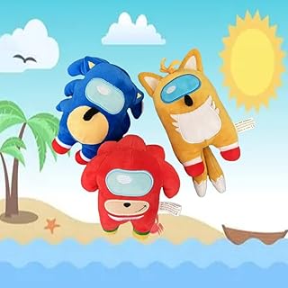 15cm/6in Sonic Plush Toy, Sonic exe Plush, Sonic Among Plush, Gift for Kids or Fans (3pcs)