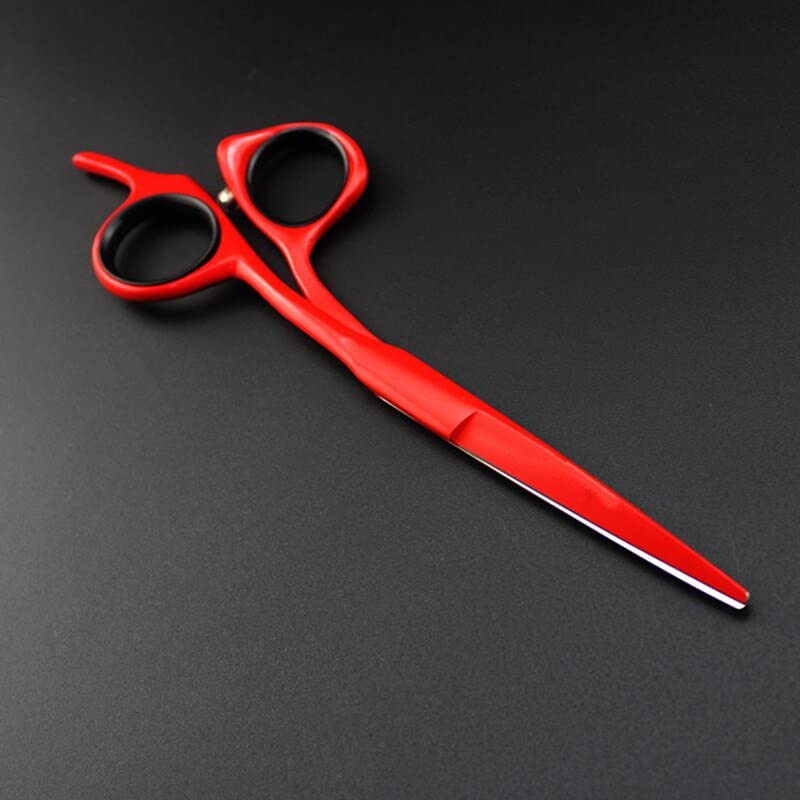 Ciseaux de coiffure rouge de 15 cm pour parfaire vos coupes barbier à la maison