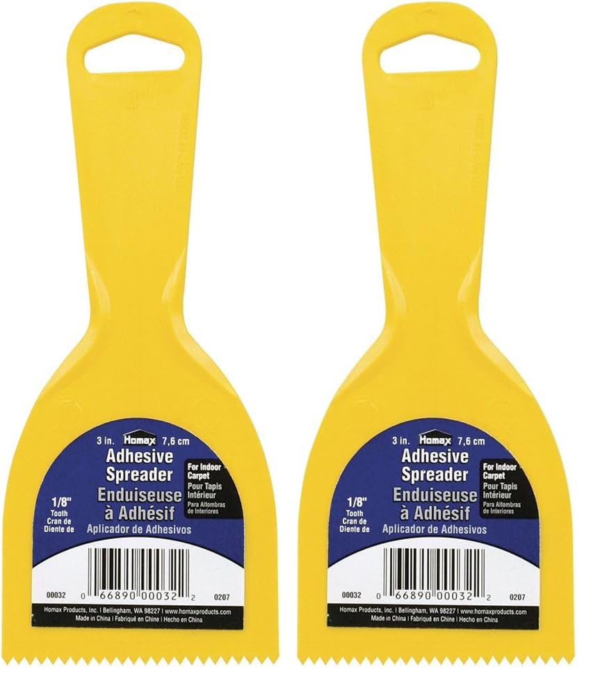 Image of Adhesive Spreader, Yellow, 3 inch, 1 /8 inch Tooth (Pack of 2)