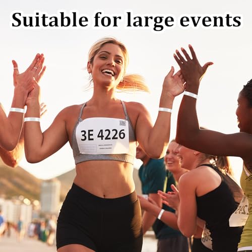 Image of Henoyso 300 Pcs White Plastic Wristbands for Events Vinyl Waterproof Pool Wristbands Neon Color Plastic Bracelet for Party Events Arm Band Identification for Concerts Carnivals