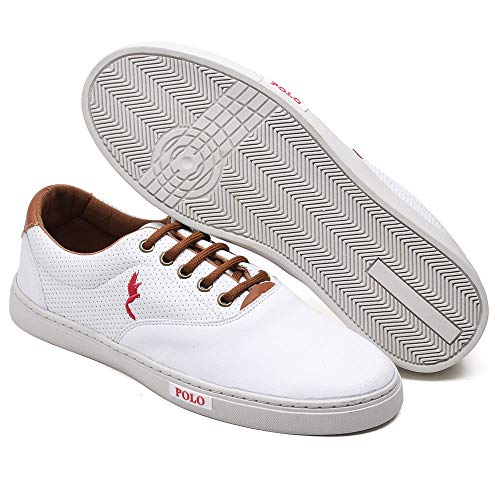 Kit 3 pares de sapatênis Masculino POLO BLU Branco/Preto e Azul Marinho