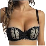 Pamqsen Blitzangebote des Tages Klassischer Spitzen Dirndl BH Damen mit Bügel Push Up Stickerei...
