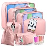 asteriCS Koffer Organizer & Silikon Reiseflaschen BPA frei (12er Set) wasserdichte Packing Cubes & auslaufsichere Shampoo Flaschen zum Befüllen 4x90ml zugelassen für Handgepäck Flüssigkeiten