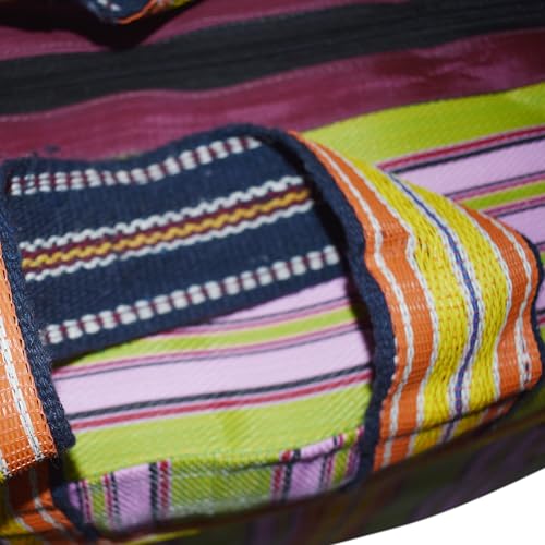 Image of (#B2B25NYXLZip) Reusable EXTRA LARGE Recycled Multicolour Cloth Tote Cum Handbag Jhola Under bed storage bag 20 x 14 x 12 inch with Zip closure pack of 2