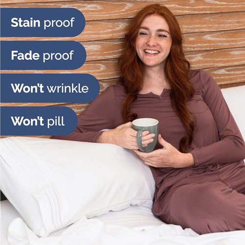 Bulk Case Pack of 16 Sheet Sets - (16) Complete Sheet Sets - Bulk Full Bedding - Wholesale Case Pack for Hotels, Spa & Airbnbs - Deep Pocket, Fade & Wrinkle Free - Cooling & Breathable - Full, White by CGK Unlimited - Image 6