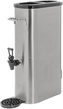Hubert 3 Gallon Stainless Steel Beverage Dispenser, Slim Profile, Commercial Ice Tea and Lemonade Dispenser for Caterers, Cafes, Bakeries, Offices, Hotels