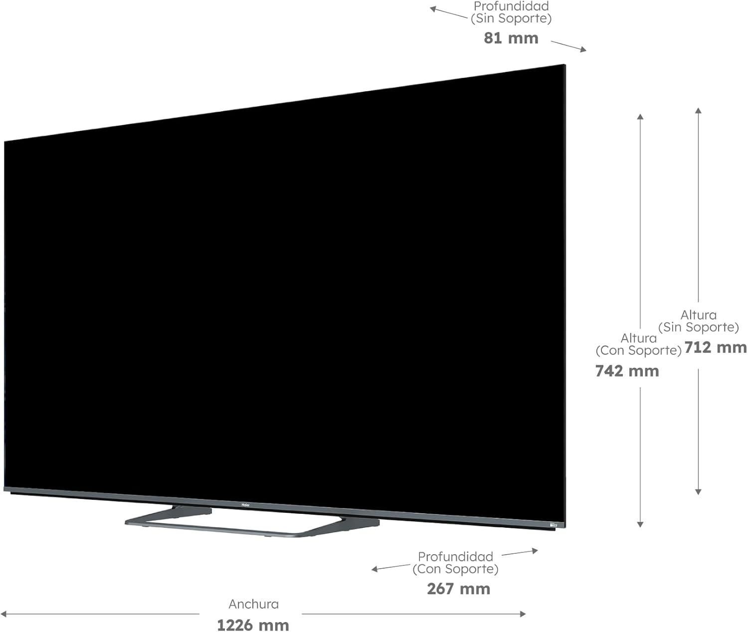 Haier MiniLED 4K UHD H55M80FUX – 55″, Smart TV, Google TV, Dolby Atmos y Dolby Vision, HDR 10, Google Assistant, Procesador Quad Core, Bluetooth 5.2, DBX TV, HDMI 2.1 x 4, 2+32 GB, Sin Marcos, 2025 3