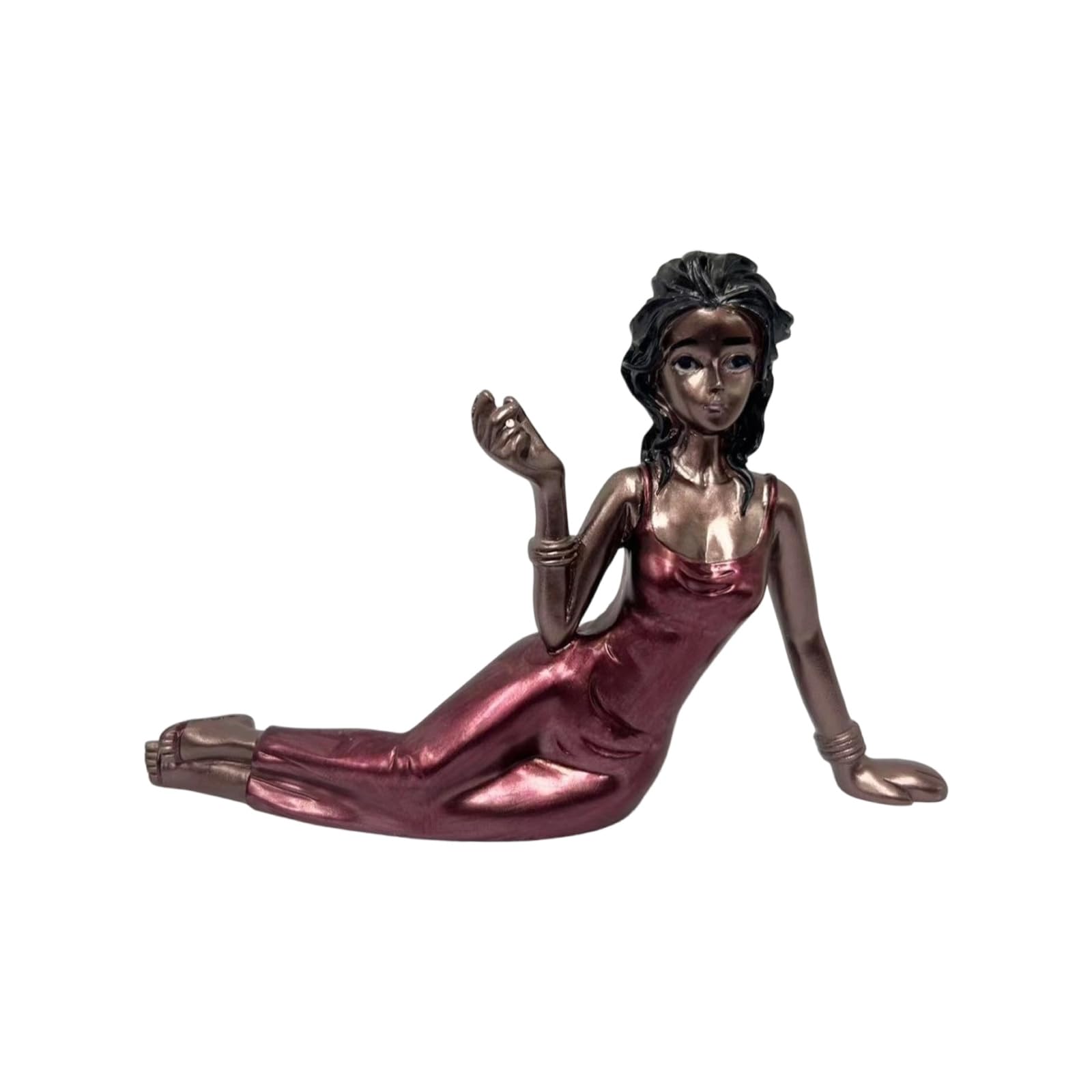 Shunzhong Scented Stick Holder Resin Lying Lady Figurine Ornament Tabletop Bookshelf Mantels Display Side Lying Woman Diffuser
