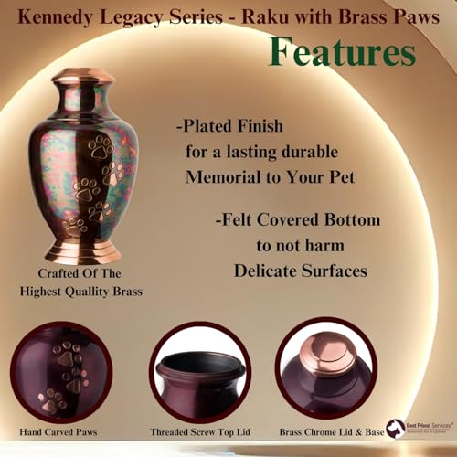 Best Friend Services Arcadia Paws Series Pet Urn: Large Raku