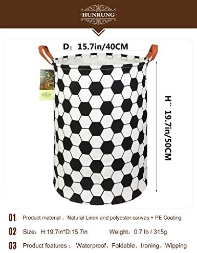 Collapsible Laundry Hamper Waterproof for Storage Basket(Football) - 1
