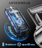 Akku Staubsauger Kabellos Akkustaubsauger Akkusauger - Kabelloser Stabstaubsauger Elektrische Sauger Kehrbesen mit Ladestation Cordless Vacuum Cleaner Für Tierhaare Teppich Beutellos Stielstaubsauger – Ansicht 6
