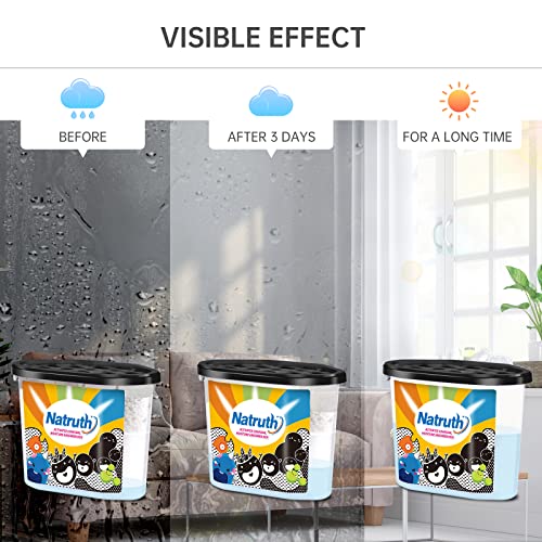NATRUTH Moisture Absorbers with Activated Charcoal,800ml(6-Pack)*12.5 OZ Portable Closet Dehumidifier, Odor Eliminator Absorber Bucket,Humidity Absorber,Dehumidifier for Bathrooms, Kitchen & Boats