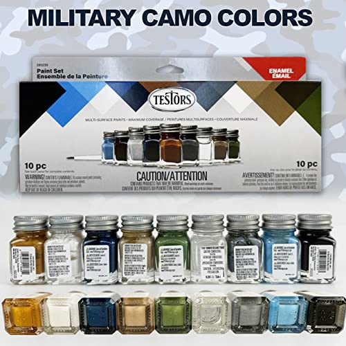 Testors Model Paint Enamel 10pc Paint Set, Pixiss Model Paint Storage Case for Testors Paints (Holds 30 Bottles) (Military Colors) - Thumbnail 2