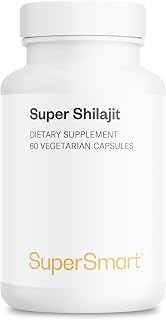 Supersmart - Super Shilajit 500mg per Day (High Potency) - PrimaVie Shilajit Supplement - Himalayan, Purified & Organic Shilajit | Non-GMO & Gluten Free - 60 Vegetarian Capsules
