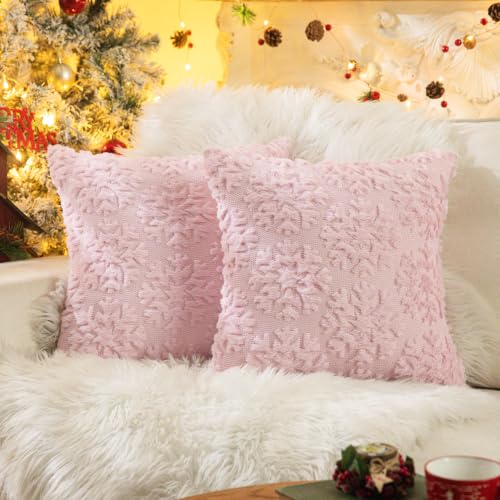 AQOTHES Set of 2 Christmas Tree White Throw Pillow Covers 20x20 Home Decor