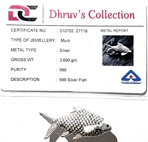 999 Oxidized Pure Solid Silver Fish/Chandi Ki Machli for Astrological and Lal Kitab Remedy | Silver for Vastu, Pooja, Housewarming and Gift - Small3