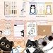 Cat Gifts for Cat Lovers, Cat Gifts for Women, Including Cartoon Sticky Notepad Ballpoint Pen Sticky Notes Greeting Card Greeting Card Keychain Bookmark
