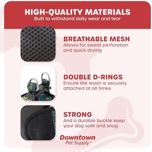 Downtown Pet Supply Step in Dog Harness No Pull, X-Large, Dinosaur - Adjustable Harness with Padded Mesh Fabric and Reflective Trim - Buckle Strap Harness for Dogs - 4